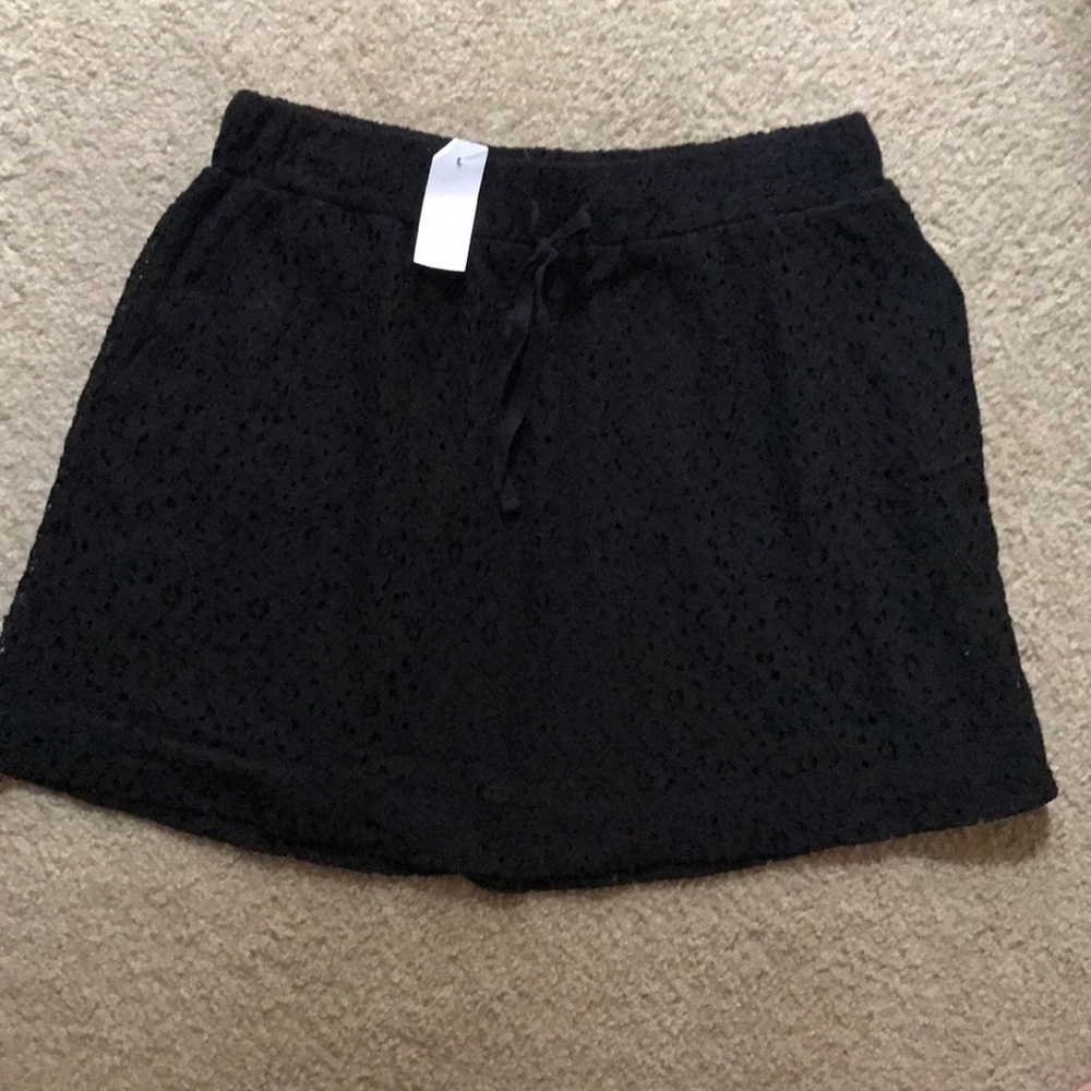 Lou & Grey Black Eyelet Skirt